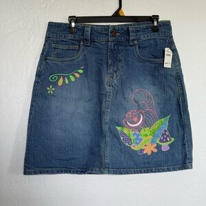 Disney Blue Denim Skirt with Colorful Accents